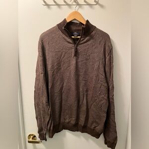 Brooks Brothers Men's Brown 3/4 Zip-Up Sweater